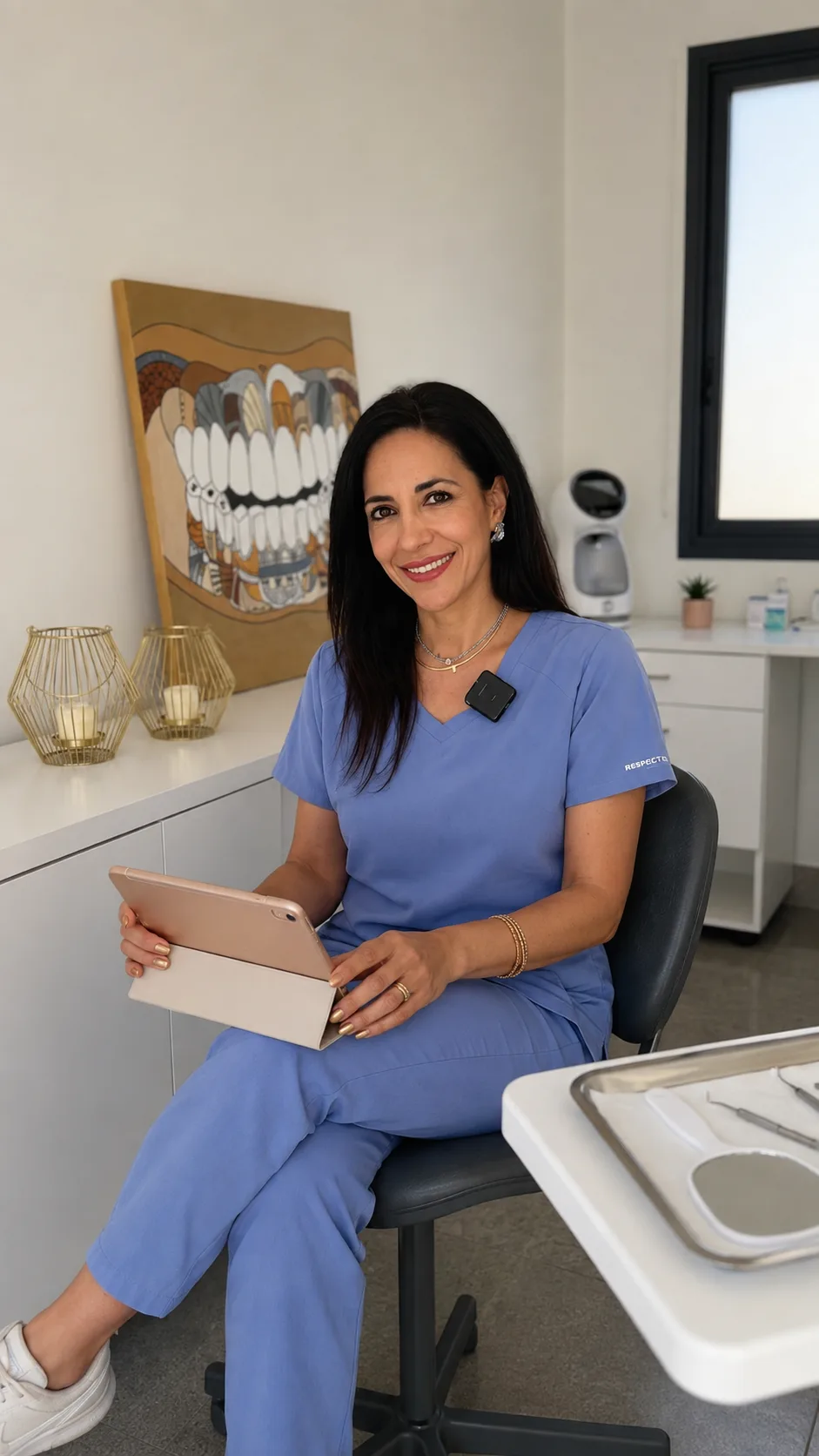 Dra. Romina Gondolo en su consultorio